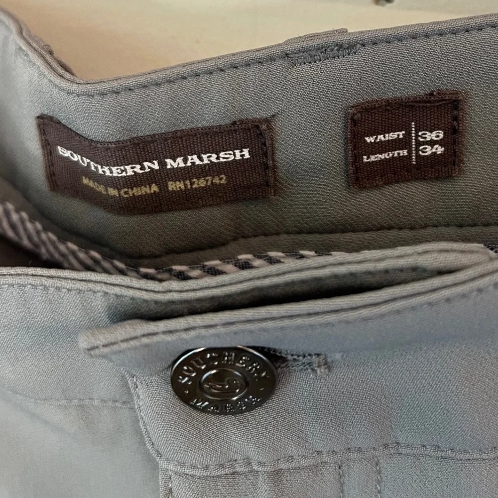 Southern Marsh Frisco Five Pocket Stretch Pants Mens 36x34 Grey Golf Casual